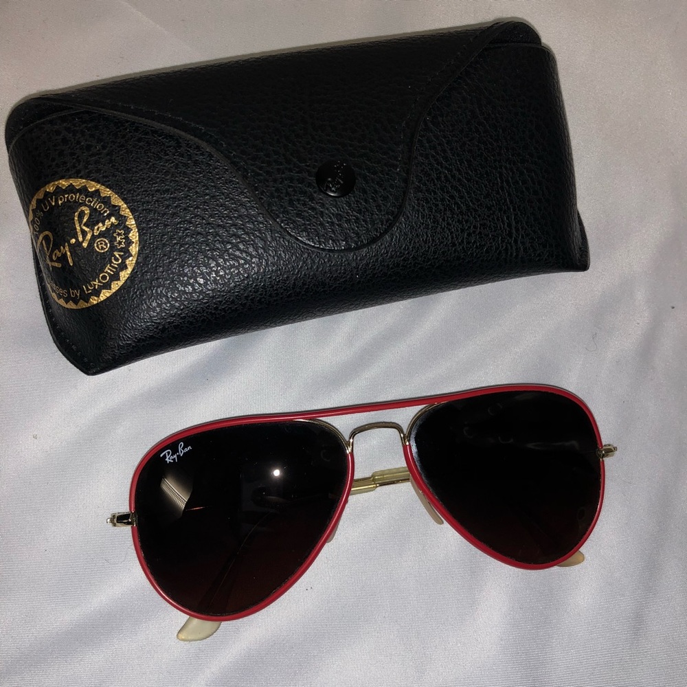 Red Framed Aviator Ray Ban’s - Picture 1 of 6